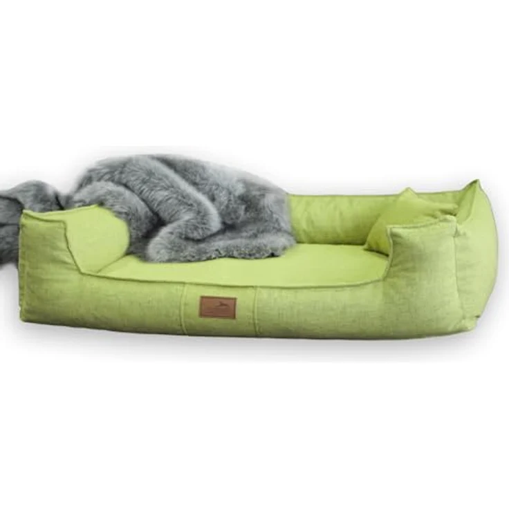 tierlando® Orthopädisches Hundebett Goofy Couture | Samtweich | Eleganter Möbelstoff | Eyecatcher | ~ inkl. Matratzenschoner | Hellgrau | G3-A-06 – Bild 5