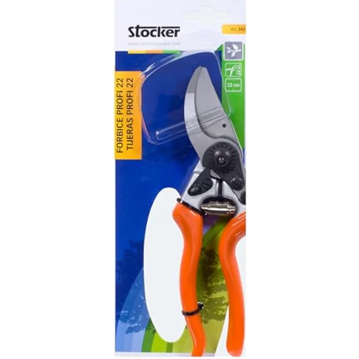 Stocker Profi Bypass Gartenschere 22 cm, verchromte Stahlklinge, ergonomische PVC-Griffe, Ø 22 mm Schnittkapazität, ideal für Weinbau & Garten – Bild 5