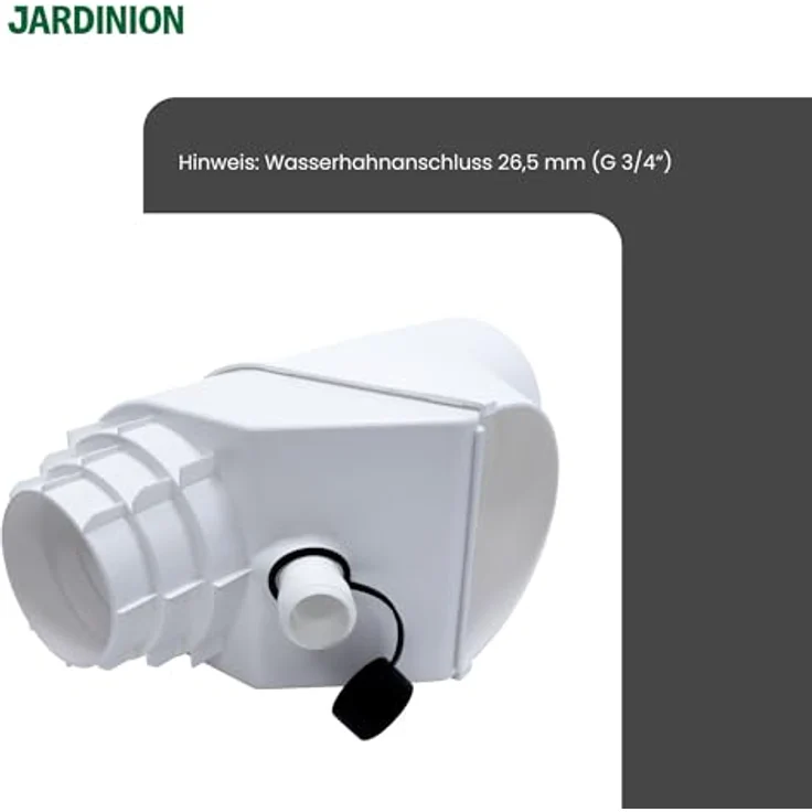 Jardinion Regenwasserfilter Laubabscheider, 30,5 x 12 x 17,5cm, für Fallrohre DN75/DN85/100mm, UV-beständig, weiß – Bild 4