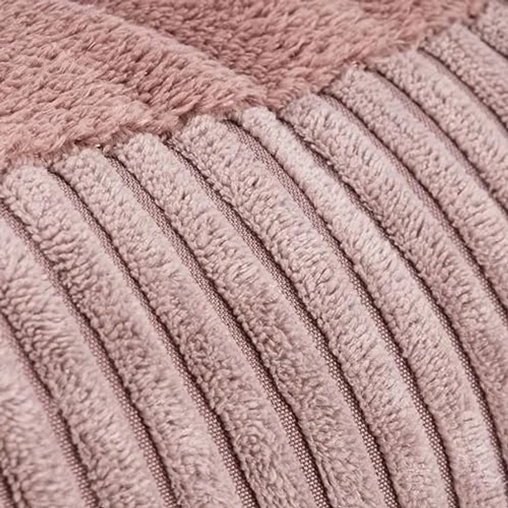 Designed By Lotte Katzen Liegebett Ribbed pink, weicher gerippter Stoff, runde Form, Silikonfaserfüllung – Bild 3