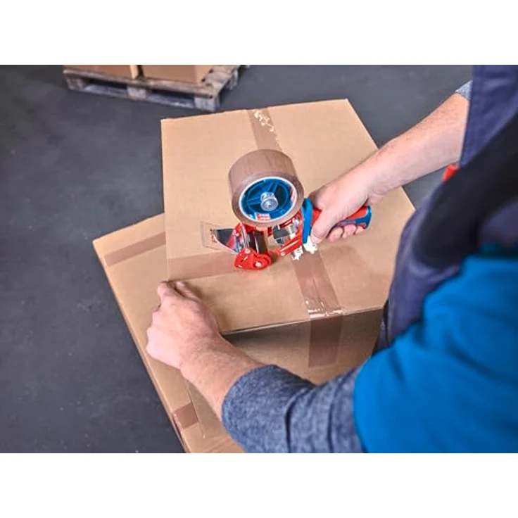 tesa 6400 Packband Handabroller COMFORT - Hochwertiger, robuster Abroller für Paketbänder - Profi-Qualität - Für Klebebänder mit bis zu 50 cm Breite - Preisvergleich – Bild 5