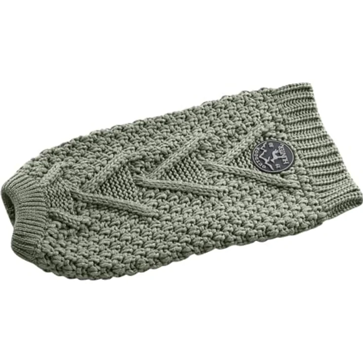 HUNTER Hundepullover MALMÖ, Khaki, klassisches Zopfstrick-Muster, wärmend & bequem, elastisch, reflektierend, waschbar bei 30°C, Größe 40 – Bild 3