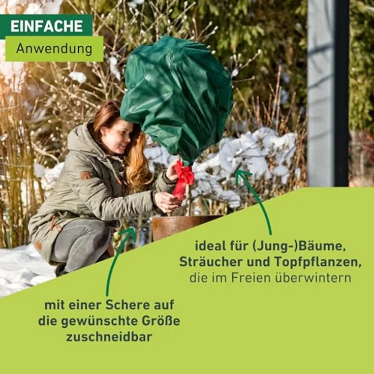 Windhager Wintervlies, Thermovlies, Kälteschutz, Frostschutz für Pflanzen, Winterschutz, grün, 1,6 x 10 m, 30g-m², 07919 – Bild 6