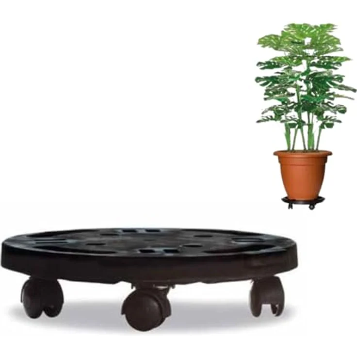 GarPet Transportroller rund Rollbrett Transport Hilfe Möbel Pflanzen Blumen Roller 30, Witterungsbeständig, Belastbar bis 170 kg, Kunststoff reines Polypropylen (PP) – Bild 1