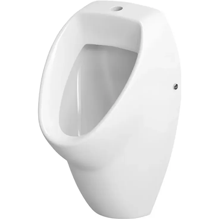 Sanicomfort Urinal Harmony, unbeschichtet mit obenliegendem Zulauf, weiß, modernes Design aus Sanitärkeramik und integriertem Spülrand