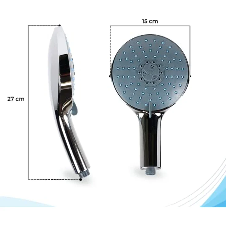 Bath4U Duschkopf 150mm, 3/4 Zoll Anschluss mit 7 Strahlarten und 1,5m Schlauch inkl. Wasserspar-Aufsätzen – Bild 6