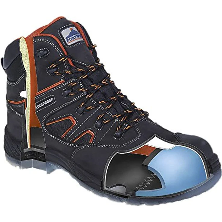 Portwest FC57 Compositelite S3 WR Sicherheitsschuhe, rutschfeste Sohle, antistatisch, Schwarz, Größe 45 – Bild 4