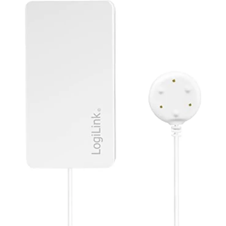 LogiLink SH0114, Wi-Fi Smart Home Wasserlecksensor, App steuerbar, IP20, Tuya kompatibel, unterstützt Amazon Alexa und Google Home, Weiß