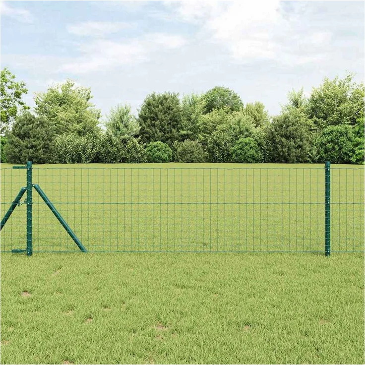 vidaXL Zaunpfosten, 52 Stück pulverbeschichtet aus verzinktem Stahl, grün, 3,2 x 3,2 x 100 cm
