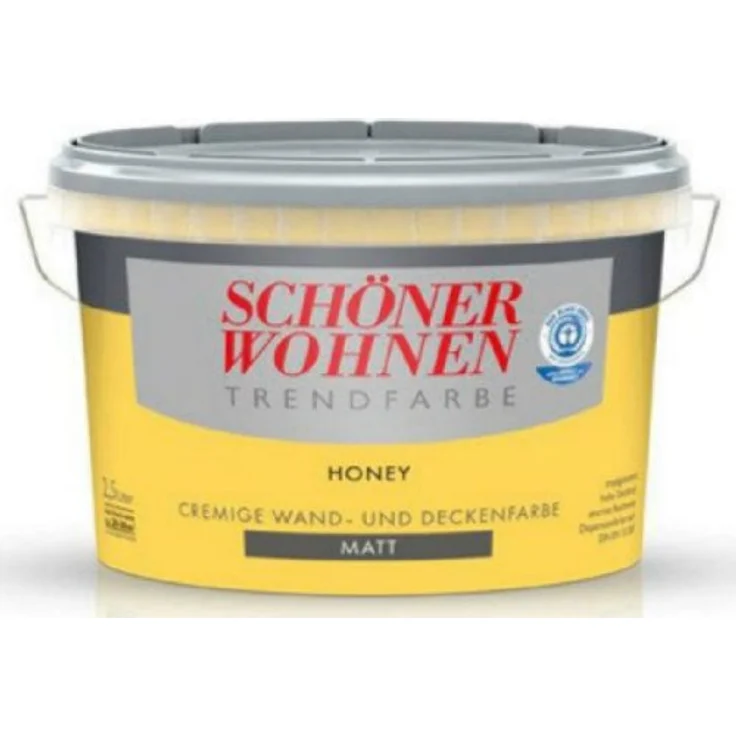 SCHÖNER WOHNEN FARBE SW Trend Wandfarbe matt, 2,5L, hochdeckend in honey 1519, scheuerbeständig und allergikergeeignet – Bild 2