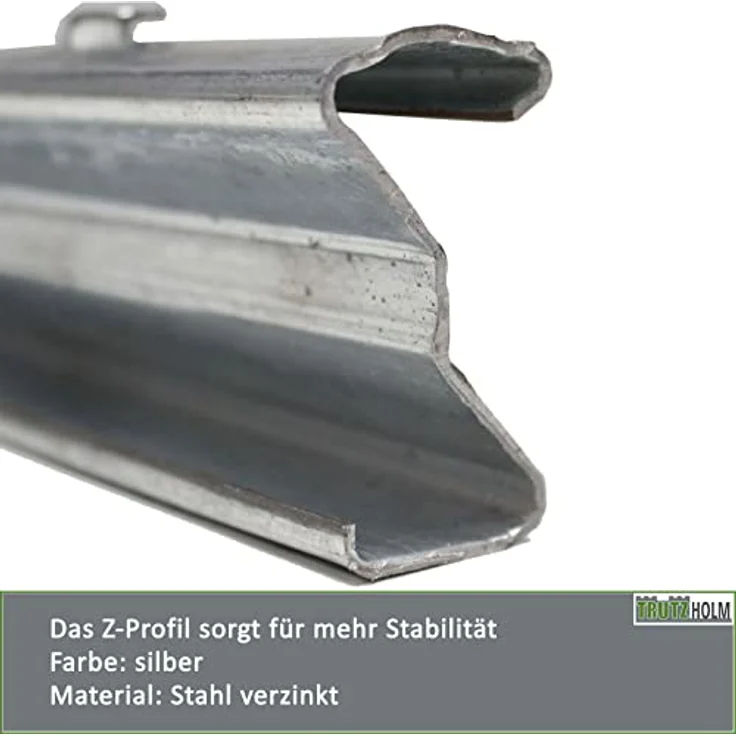 TRUTZHOLM Z-Profil Zaunpfosten 215 cm verzinkt, 30er Set mit stabilen Haken für Wildzaun und Weidezaun, Silber – Bild 3