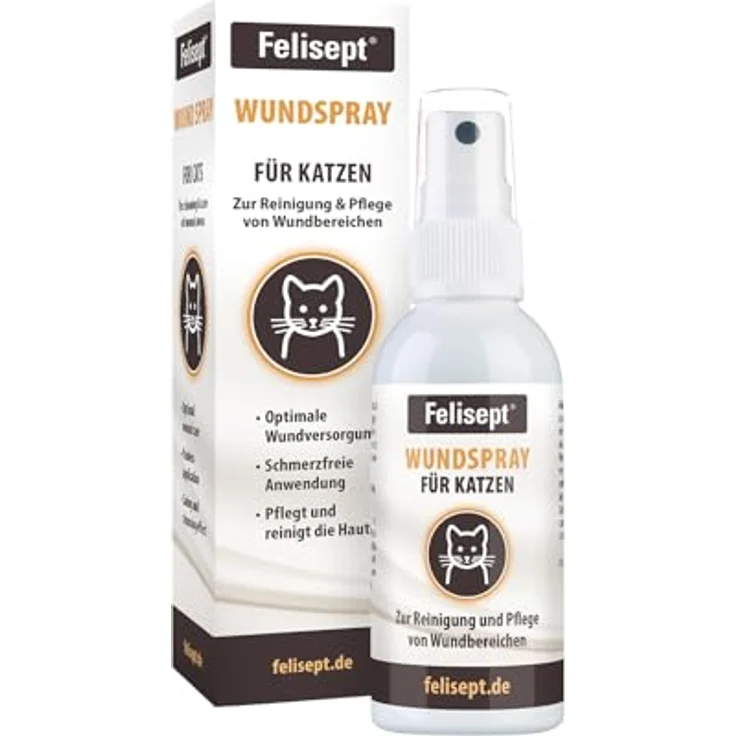 Felisept Wundspray für Katzen, 75ml - Optimale Wundversorgung, schmerzfreie Anwendung, von Tierärzten empfohlen – Bild 1