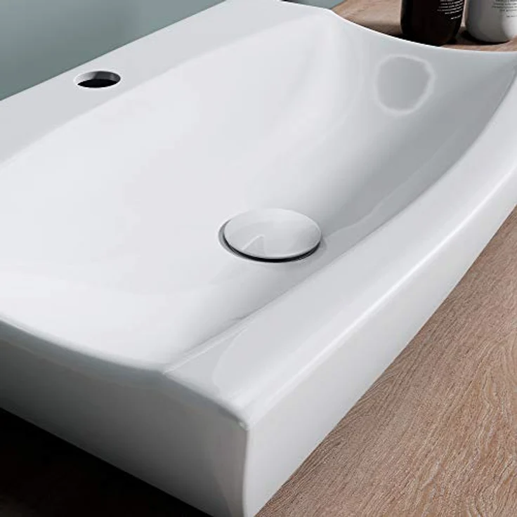 BTH: 48x32x10,5cm Design-Aufsatzwaschbecken inkl. Nano-Beschichtung aus Keramik | Hand-Waschbecken/Waschtisch – Bild 5