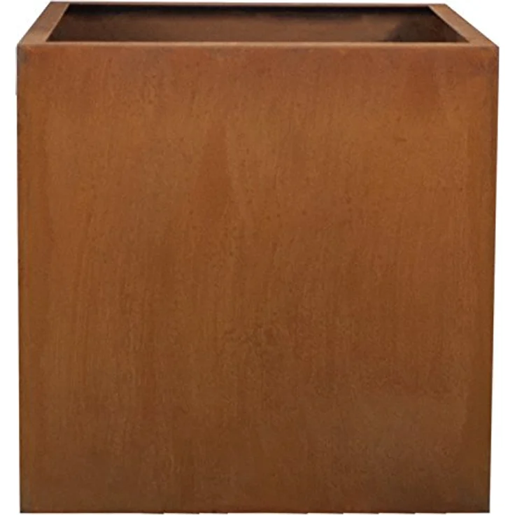 Köhko® Designer-Blumenkübel aus Cortenstahl VIVO 28 x 28 x 27 cm | Pflanztopf in Edelrost-Optik in Quaderform – Bild 3