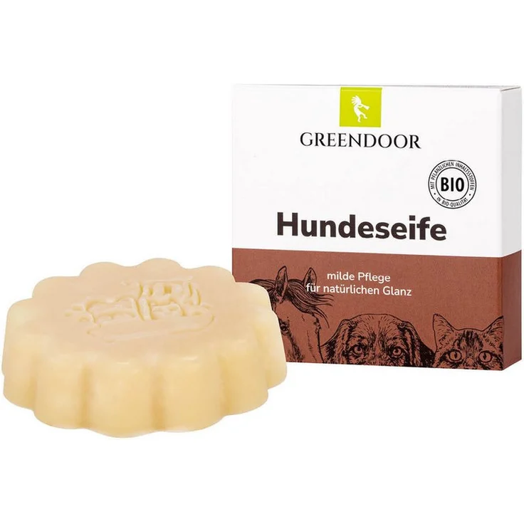GREENDOOR Tiershampoo Hundeseife, 100% Naturprodukt für glänzendes Fell mit Lavendelduft und rückfettender Wirkung