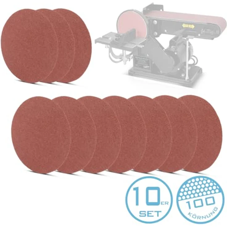 STAHLWERK Schleifscheiben 10er Set, 150 mm mit K100 Körnung, Schleifpads für Tellerschleifer und Schleifgeräte, Industrie-Qualität – Bild 2