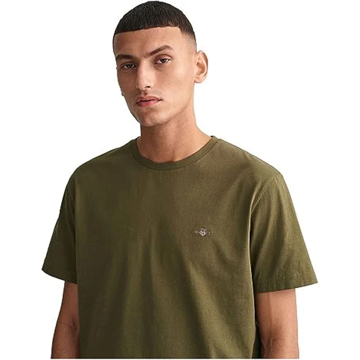 GANT Reg Shield, Herren Shirt aus 100% Baumwolle, Grün, Größe S mit gesticktem Emblem – Bild 4