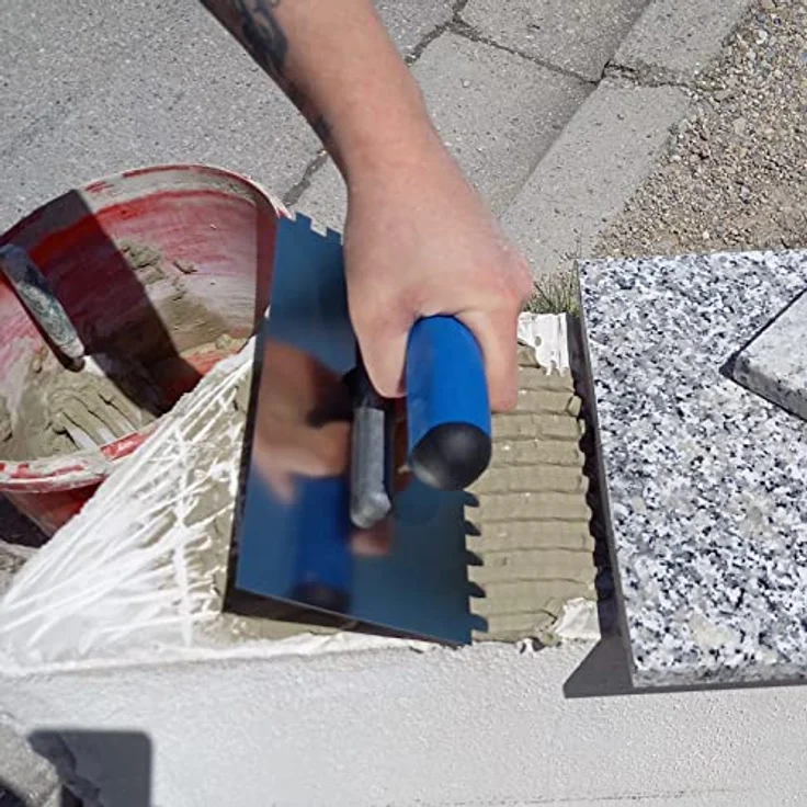 DEWEPRO® Zahnkelle - Zahnspachtel - Glättekelle gezahnt - Zahnung: 10x10mm - Zahnglättekelle - Modell PROFI – Bild 4