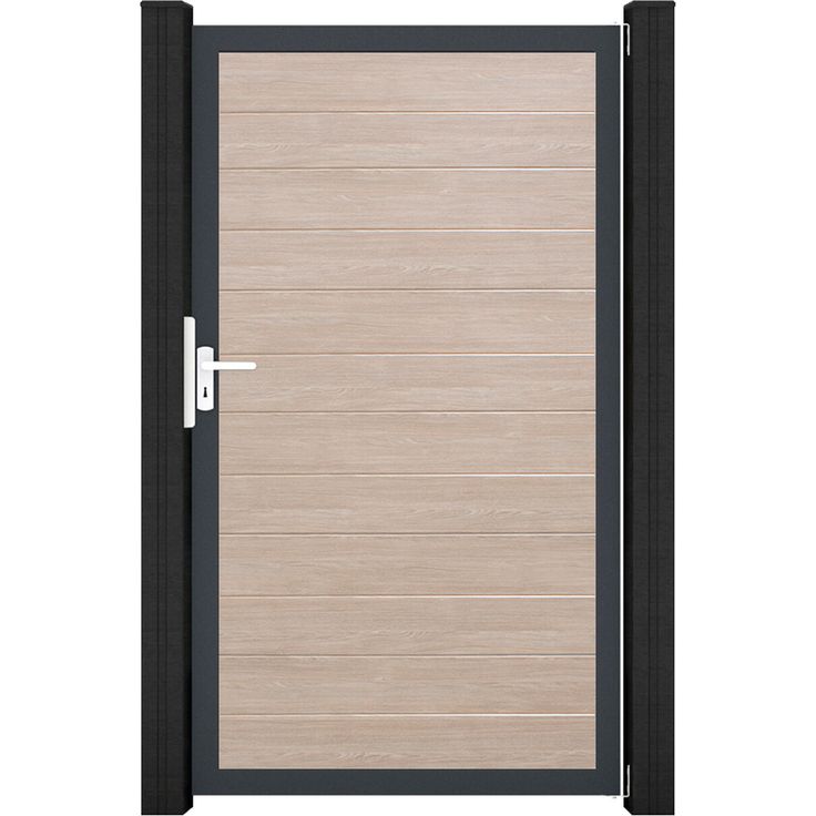 GroJa Einzeltor 'BasicLine' Universal DIN, Eichefarben hell/anthrazit, 100 x 180 cm, einfache Montage aus hochwertigem Kunststoff