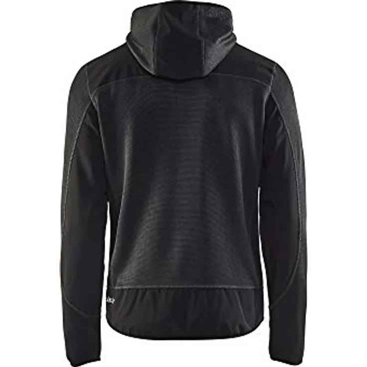 BLAKLÄDER® Herren Strickjacke 4930, Softshell-Einsätze, dunkelgrau/schwarz, Größe S, waschbar – Bild 2