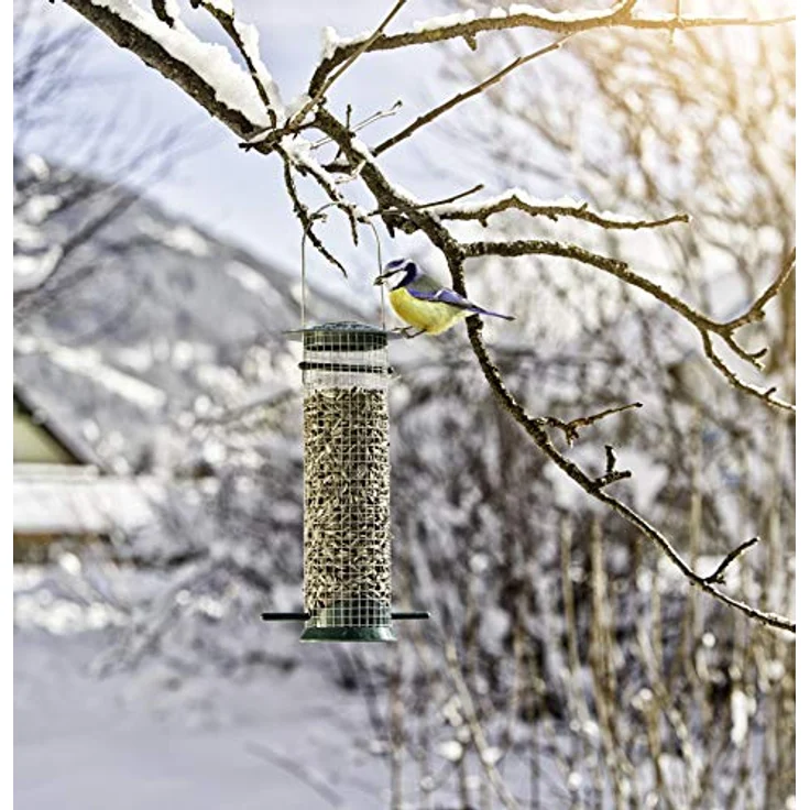 Windhager Vogelfuttersilo Easy, Vogelhaus, Futterhaus, Vogelhäuschen, Vogelfutterstation zum Aufhängen, Vogel-Silo, 06869, grün, 100 x 140 x 260 mm – Bild 2