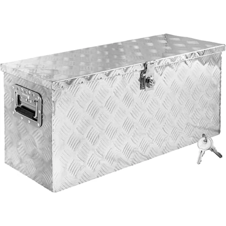 Trucky Truckbox Aluminium Deichselbox, abschließbare Alu Kiste 79x29x36 cm für Anhänger – Bild 1