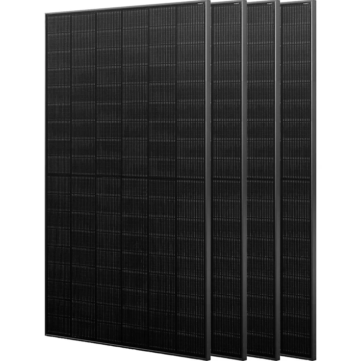 JA Solar N-Typ 455W Bifazial Glas-Glas Solarmodul, hohe Effizienz 22,8% - full black, 4 Stück