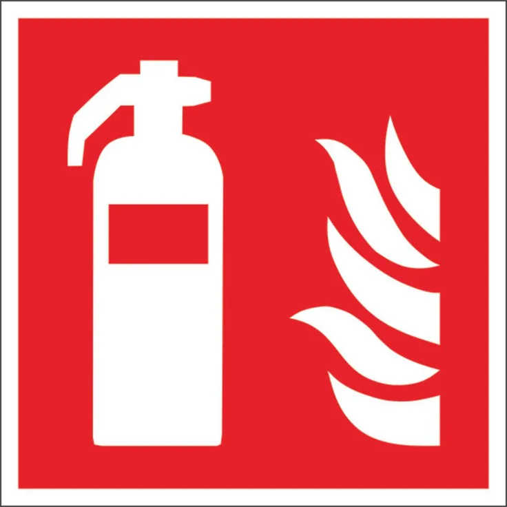Wolk Brandschutzschild Feuerlöscher, nachleuchtend, Aluminium, 300 mm x 300 mm, ISO 7010 konform
