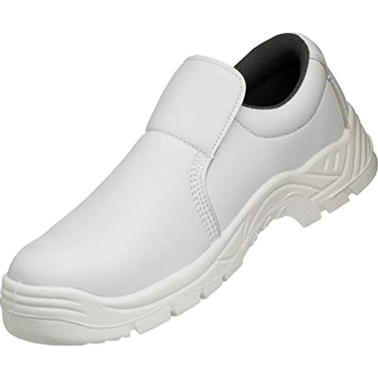 Artmas Arbeitsschuhe Sicherheitsschuhe S2 WEIß KOCHSCHUHE KÜCHENSCHUHE KOCH Sicherheitsschuh, Weißer mokassinartiger Halbschuh mit attraktivem Design – Bild 2