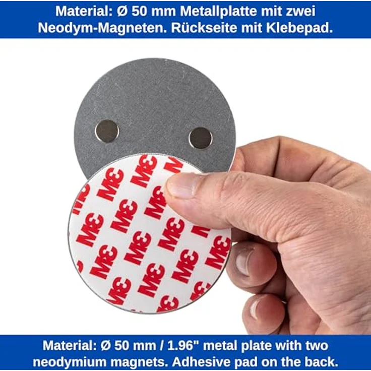 Rauchmelder Magnethalter, 3er Pack, Ø 50 mm, Selbstklebend, 3M Pads, Warnmelder Magnethalterung zur einfachen Befestigung ohne Bohren und Schrauben – Bild 4