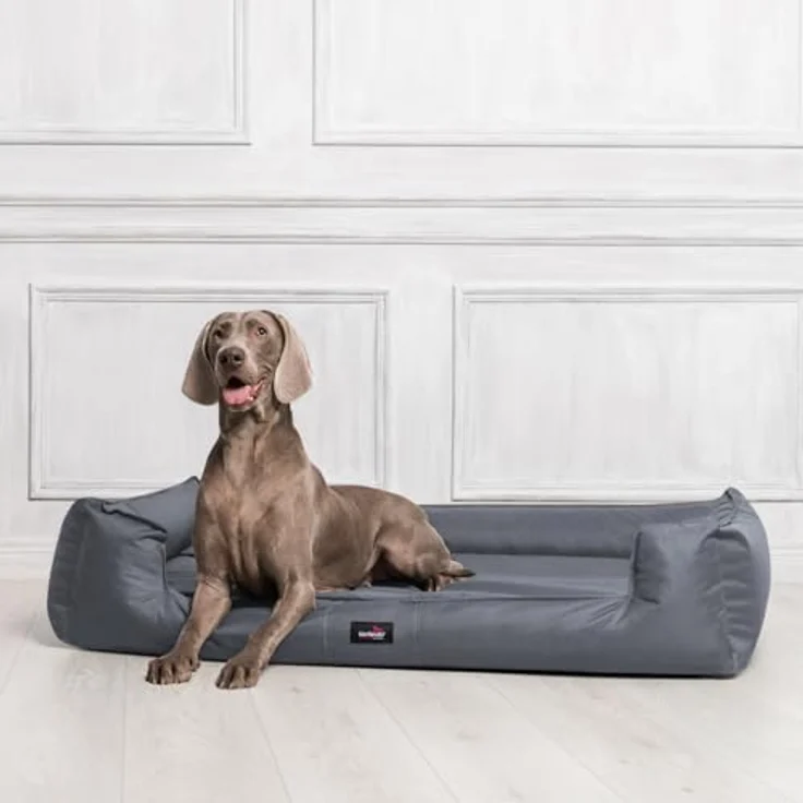 tierlando Orthopädisches Hundebett Goofy inkl. Matratzenschoner für große Hunde Polyester Waschbar Hundesofa XL XXL XXXL L+ 110cm Grau – Bild 4