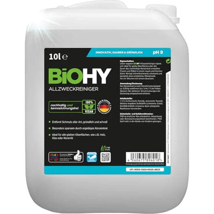 BiOHY Allzweckreiniger 10 Liter Kanister - Effektiver Allzweckreiniger für alle Oberflächen – Bild 2
