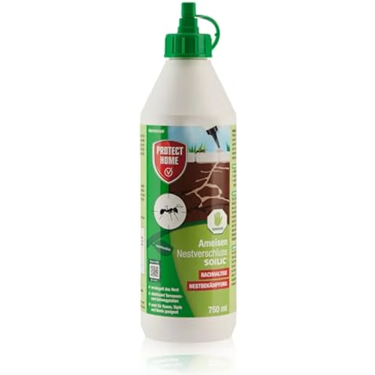 PROTECT HOME Ameisen Nestverschluss, natürliche Bekämpfung von Ameisennestern, 750 ml Flasche, insektizidfreies Lehm-Wasser-Gemisch – Bild 1