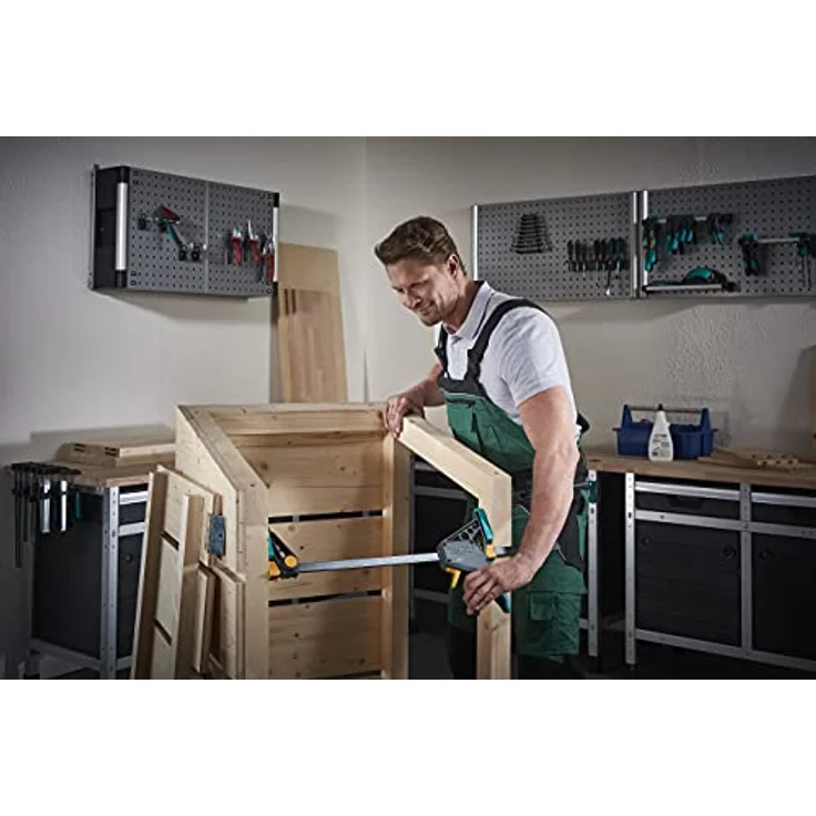 wolfcraft XL-Einhandzwingen-Set, 3-tlg. I 8624000 I Ermöglicht flexible Spannweiten von bis zu 1060 mm – Bild 5