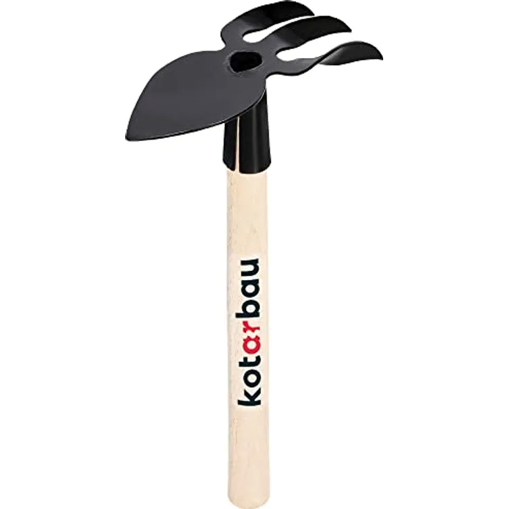 KOTARBAU® Mini Doppel-Hacke Herzblatt 160 mm mit Zinken für kleine Pflanzen Kleinhacke Unkrauthacke Gartenhacke Pflanzhacke Gartenwerkzeug zum Umpflanzen Jäten Gartenpflege