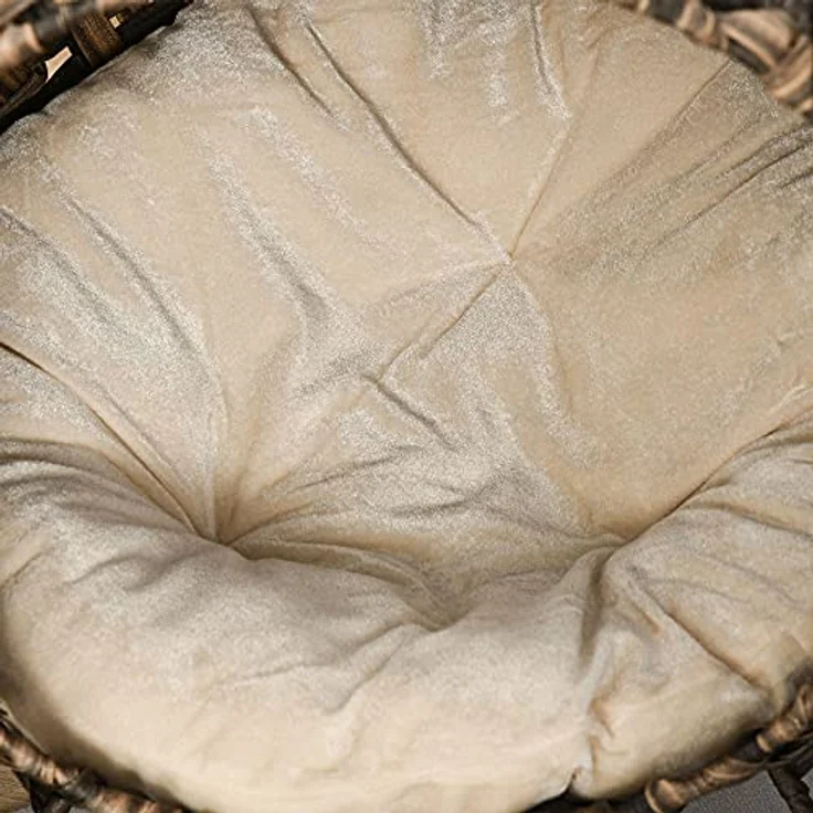 PawHut Katzenhöhle aus PE-Rattan, mit Kissen und erhöhten Füßen, braun, für Katzen bis 10 kg – Bild 8