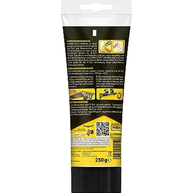 Pattex Montagekleber Kleben statt Bohren, starker Kraftkleber für sofortigen Halt, universell einsetzbarer Baukleber, Kleber mit hoher Endfestigkeit, 1 x 250g – Bild 2