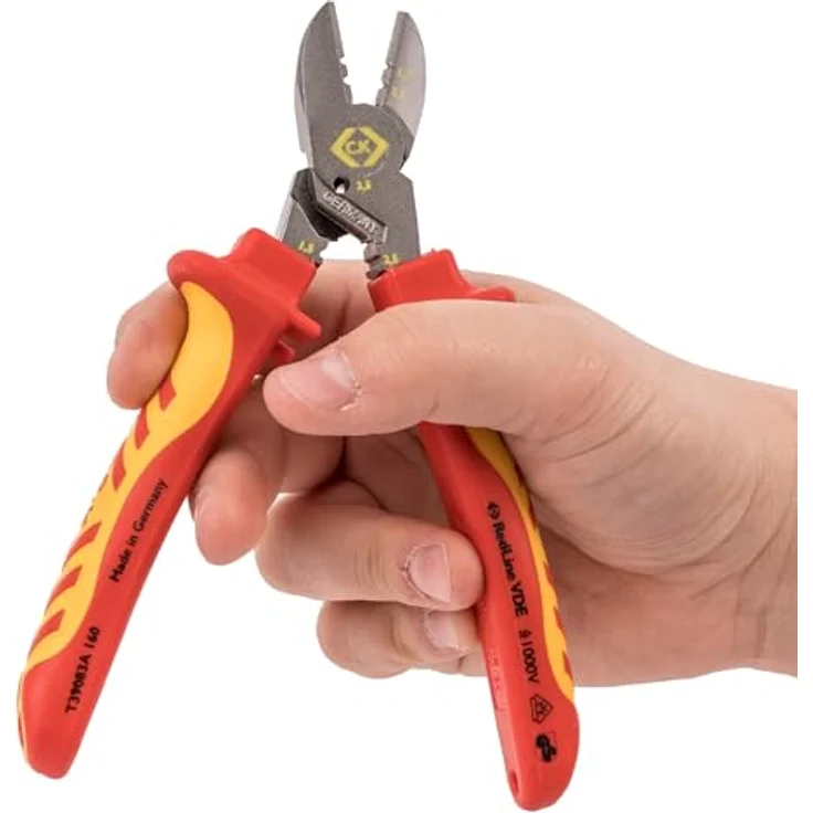 C.K RedLine VDE Combicutter 3, 160 mm, VDE-geprüfte Zange mit neuem Griffdesign und Schraubenschneider, bis 1.000 V geeignet – Bild 2