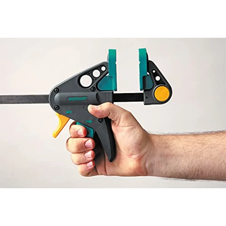wolfcraft EHZ 65-300 mm Einhandzwinge PRO 3457000 | Kraftvolle Zwinge für professionelle Arbeiten zum Spannen von Werkstücken mit nur einer Hand | Spannkraft: 90 kg - Spannweite: 300 mm – Bild 6