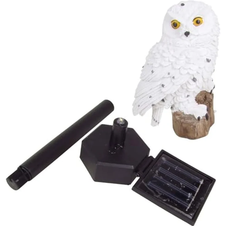 Solar LED Eule auf Steckstab Gartenfigur Gartenbeleuchtung Solarlampe Dekoeule – Bild 5