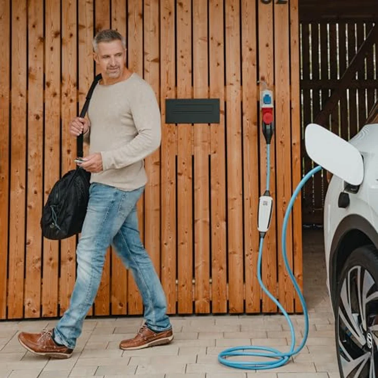 NRGkick Mobile Ladestation Pure Light 16A, Typ 2 Elektroauto Ladestation mit 11 kW Ladeleistung, 5m Kabel, robust und wetterfest – Bild 3
