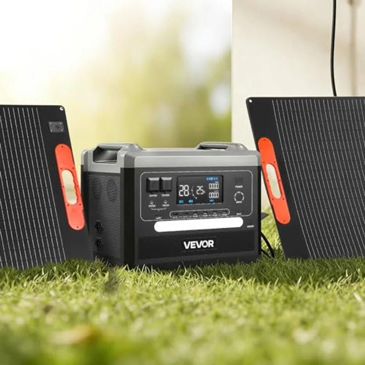 VEVOR Tragbare Powerstation Q2400Pro, 2400-W-Solargenerator mit 2 faltbaren 200-W-Solarpanels, 2160-Wh-LiFePO4-Akku und 10 Ausgängen für Notstromversorgung Zuhause, Camping und Wohnmobil – Bild 8