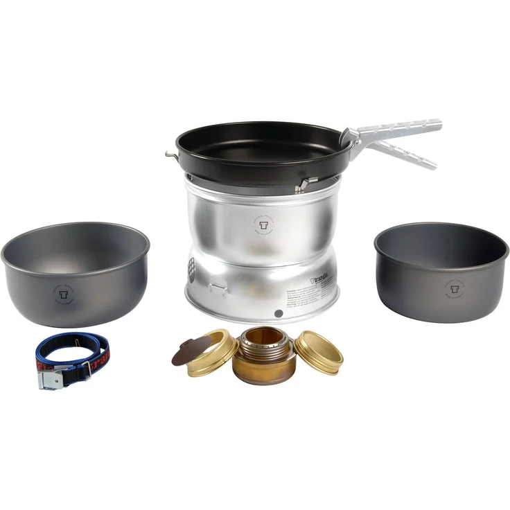 Trangia Campingkocher Serie 25, Gaskocher Set für 3-4 Personen mit hartanodisiertem Aluminium Kochgeschirr und 1,75 l sowie 1,5 l Töpfen, leicht und kratzfest