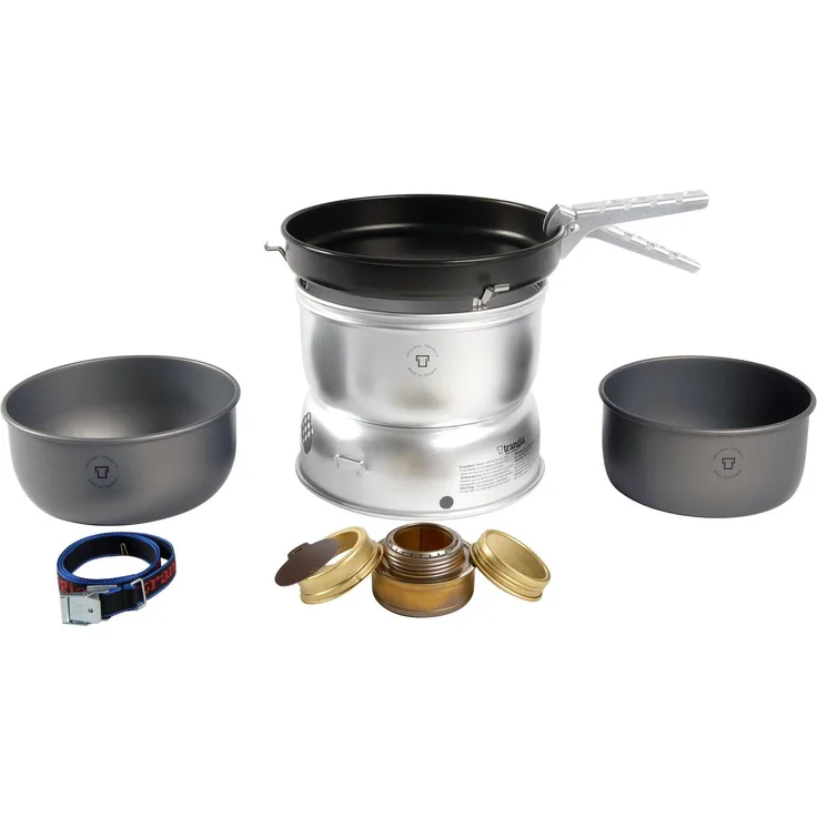 Trangia Campingkocher Serie 25, Gaskocher Set für 3-4 Personen mit hartanodisiertem Aluminium Kochgeschirr und 1,75 l sowie 1,5 l Töpfen, leicht und kratzfest