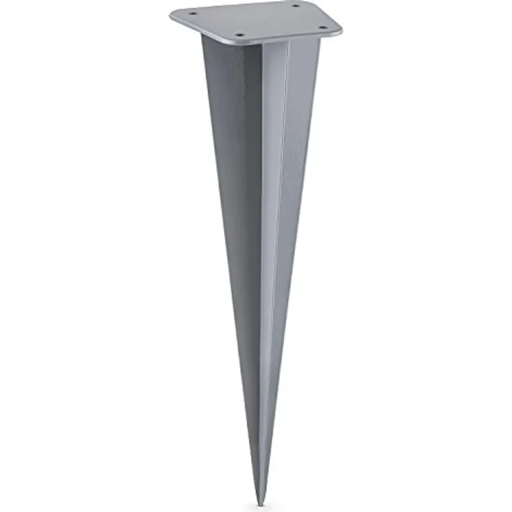 blumfeldt Einschlaghülse für Bari Seitenmarkise - Erdnagel, Befestigung der Endhülse im Rasen, im Garten, Aluminium, pulverbeschichtet, korrosionsbeständig, 40 cm Einschlagtiefe, grau