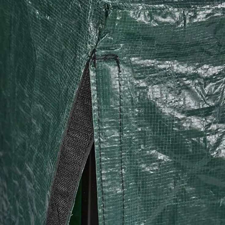 Relaxdays Kaminholzregal mit Abdeckung, aus Eisen, HBT: 110x200x29 cm, für Holz ab 25 cm, schwarz/grün – Bild 5