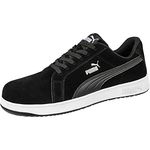 Puma Iconic Suede Black Low S1P, Sicherheitsschuhe mit rutschfester Sohle, flexibler Durchtrittschutz und optimaler Dämpfung, Größe 40