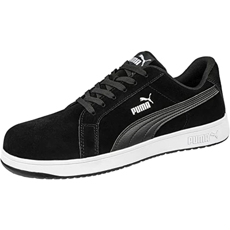 Puma Iconic Suede Black Low S1P, Sicherheitsschuhe mit rutschfester Sohle, flexibler Durchtrittschutz und optimaler Dämpfung, Größe 40 – Bild 1