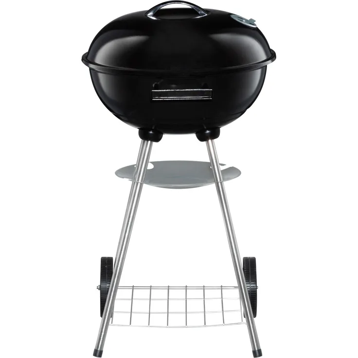 JTI GmbH Holzkohlegrill Mustang 43CM, runder Grill mit verchromtem Rost und variabler Luftstromkontrolle