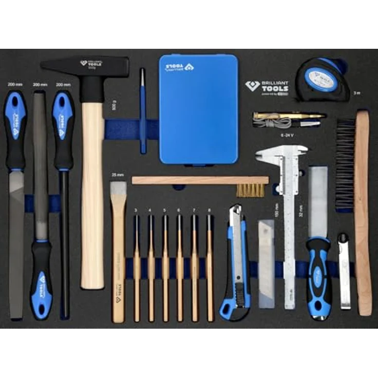 BRILLIANT TOOLS Werkstattwagen 7 Schubladen, bestückt mit 347 Profi-Werkzeugen, 470x770x975 mm – Bild 9